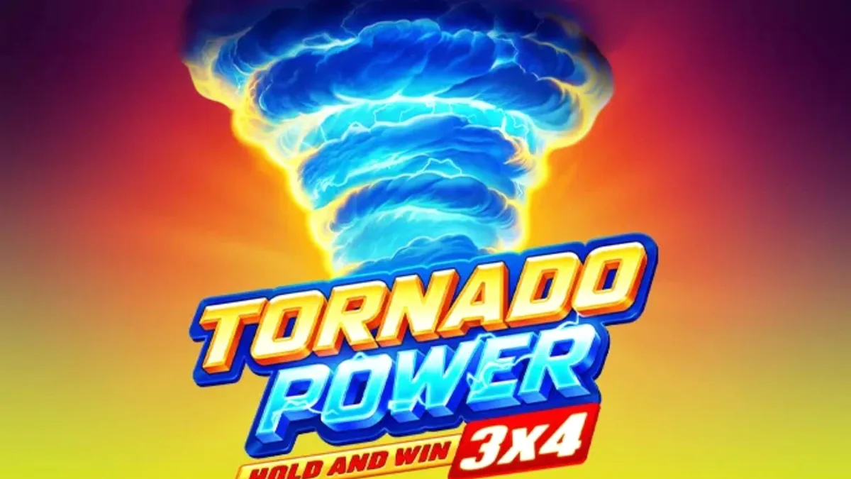 Tampilan visual slot Tornado Power: Hold and Win dengan tema buah klasik dan efek petir