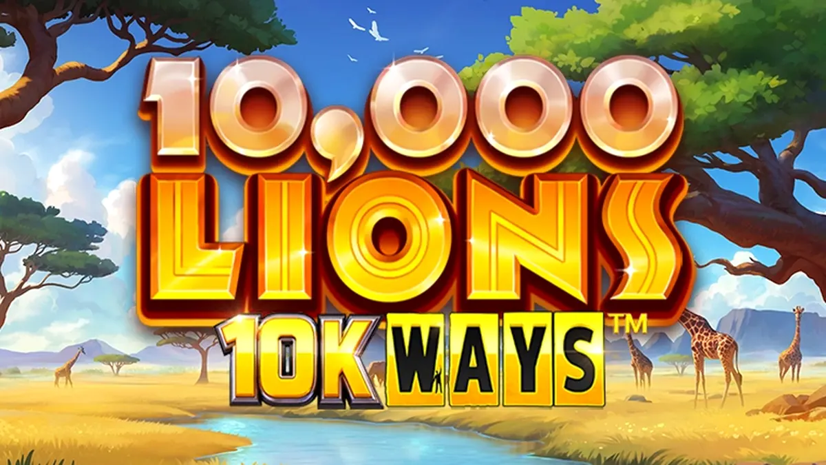 Tampilan visual slot 10,000 Lions 10K Ways dengan nuansa megah